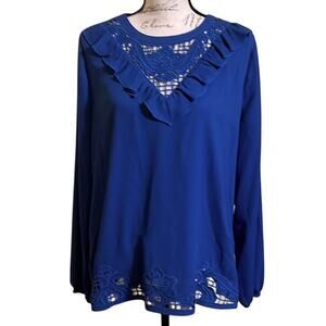 Halogen Eyelet Detail Blouse Size Small